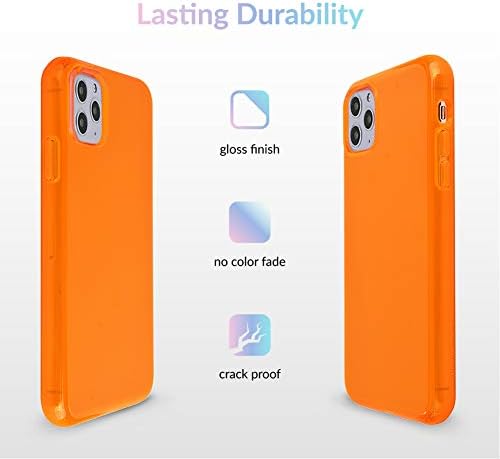 Kadife Havyar ile Uyumlu iPhone 11 Pro Max Durumda Neon Turuncu-Serin Temizle Koruyucu Telefon Kapak için Kadın, Erkek