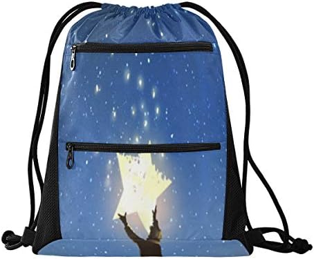 Spor İpli Çanta Güzel Rüya Gibi Parlak Gece Yıldızlı Gökyüzü Erkek spor çantası Spor spor çantası Erkekler İçin Hafif fermuarlı