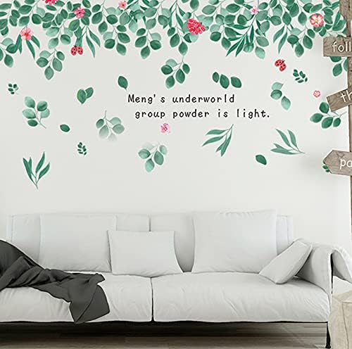 Superduo Yeşil Bitki Yaprakları Asılı Dize oda duvar dekoru DIY Mavi Yeşil Çiçekler Renk Asma Dalları Kelebek Duvar Sanatı Ev
