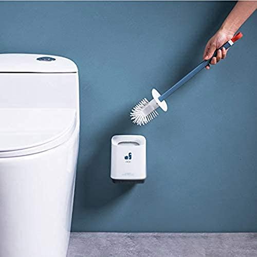 WSZJJ Duvara Monte Braket Tuvalet Fırçası ve Braket Seti Alt Nefes Silikon Tuvalet Fırçası Tuvalet Temizleyici Seti (Renk: B)