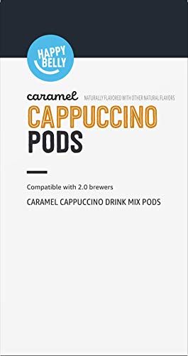 Marka - Happy Belly Cappuccino Kahve Kapsülleri 2.0 K-Cup Bira ile Uyumlu, Karamel Aromalı, 24 Sayım