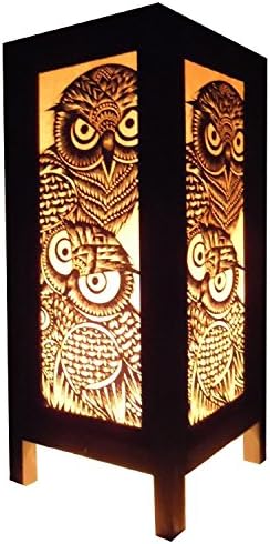 Tay Vintage El Yapımı Sanatları Gece Baykuş Kuş Başucu masa ışıkları veya Zemin Ahşap Kağıt Lambası Ev Dekor Yatak Odası Modern