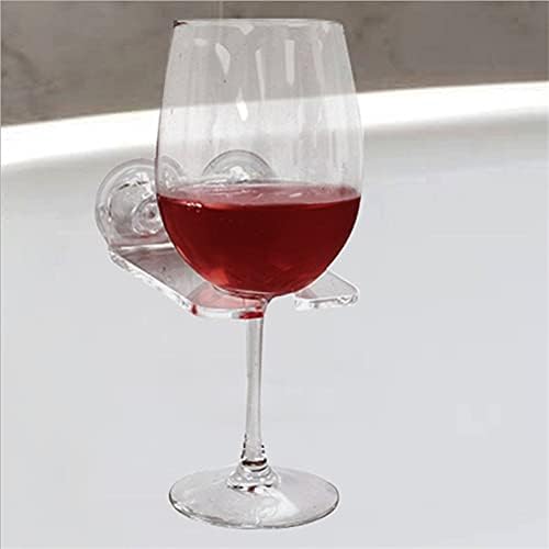 1 Parça Şarap Cam Tutucu Şarap Bardak Tutucu Akrilik Şarap Cam Tutucu Banyo ve Duş için Güçlü Emiş Şarap Cam Tutucu, şeffaf