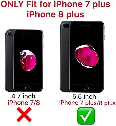 ORETECH iPhone 8 Plus Kılıf için Tasarlandı, iPhone 7 Plus Kılıflı [2 x Temperli Cam Ekran Koruyucu] 360° Tam Vücut Sert PC Silikon