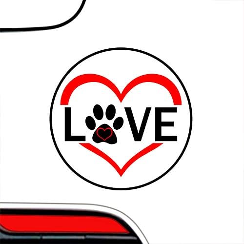 Ben Aşk Benim Pet Tampon-Sticker - Köpek ve Kedi Severler Prim Paw Vinil Çıkartması 3 İnç / Araba Oto-Mobil Pencere Su Şişesi