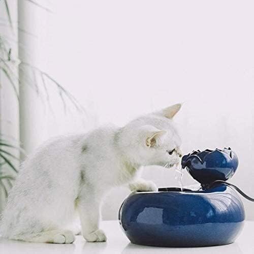 HAOKTSB Otomatik Besleyiciler Kedi İçme Suyu Çeşmesi, Kediler ve Köpekler için 1.2 Litre Seramik Pet Su Çeşmeleri, Sessiz Pompa