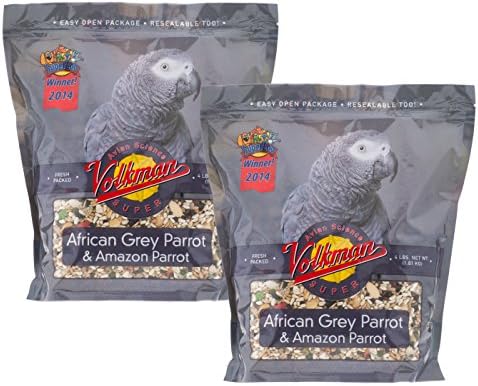 Volkman Kuş Bilim Süper Afrika Gri Papağanlar Kuş Gıda için 4 Lb-2 paketi