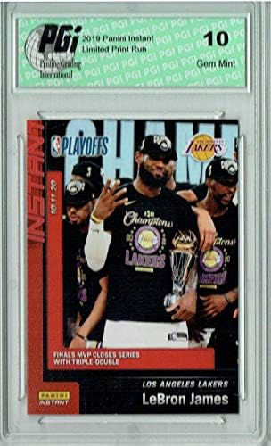 Lebron James 2019 Panini Anında 270 Lakers Champs 1/3938 Nadir Kart PGI 10-İmzasız Basketbol Kartları