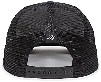 Smoky Dağları Deri Yama kamyon şoförü şapkası - Ayarlanabilir beyzbol şapkası w/Plastik Snapback Kapatma Donanma