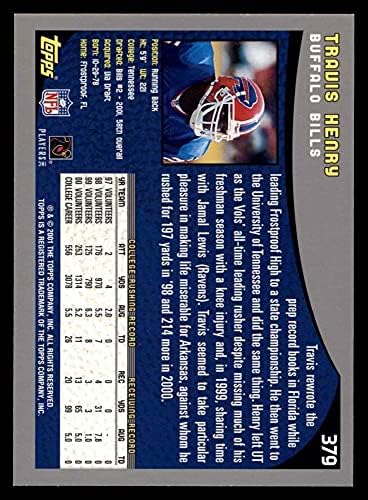 2001 Topps 379 Travis Henry Buffalo Faturaları (Futbol Kartı) NM / MT Faturaları Tennessee