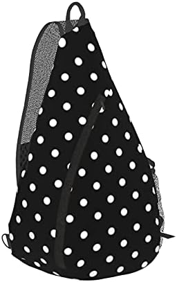 Siyah Ve Beyaz Polka Dot omuzdan askili çanta asma sırt çantası Crossbody Üçgen Göğüs Çanta Kadın Erkek Günlük Rahat