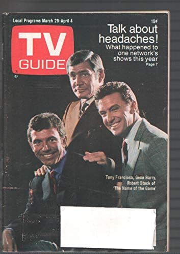 TV Rehberi 3/29/1969-Gene Barry-Robert Yığın Kapağı-Anthony Franciosa-Doğu Illinois