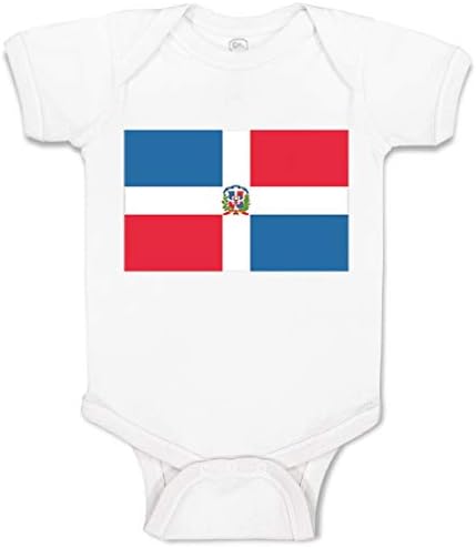 Özel Bebek Bodysuit Dominik Cumhuriyeti Bayrağı Pamuk Erkek ve Kız Bebek Giysileri