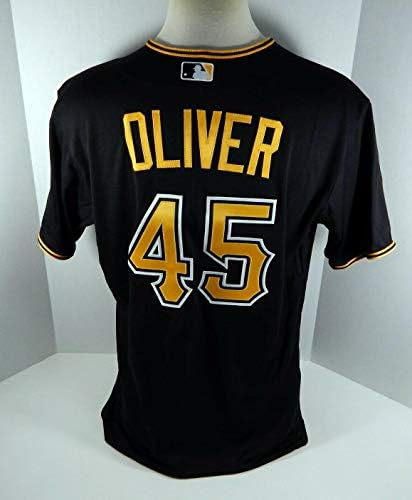 2013 Pittsburgh Pirates Andy Oliver 45 Oyunu Yayınlandı Siyah Forma PİTT33115-Oyun Kullanılmış MLB Formaları