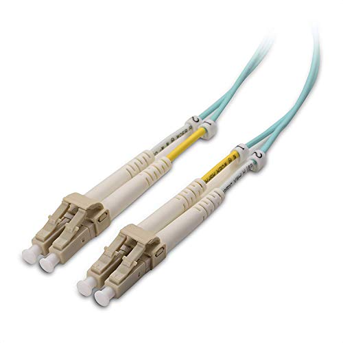 Kablo Konuları OFNP Plenum Çok Modlu Dubleks OM3 Fiber Kablo 6.6 Feet / 2m (40Gb 10Gb, lc'den lc'ye, 50/125 Fiber Optik Kablo,