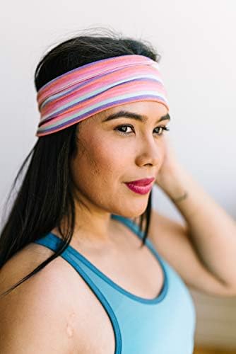 Egzersiz ve Yoga için Maven İplik Kadın Kaymaz Ter Emici Kafa Bandı, 2'li Paket (Tatlılar)