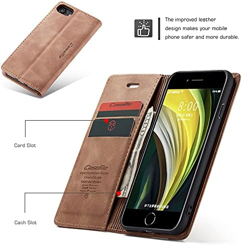 UEEBAI Cüzdan Kılıf iPhone 6 Artı iPhone 6 S Artı, Premium PU Deri Kılıf Vintage Mat Cüzdan Kapak Çevirin [Kart Yuvaları] [Manyetik