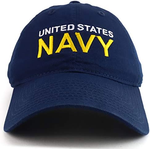 Hızlı Hakimiyet ABD Donanması İşlemeli Düşük Profilli Yumuşak Pamuklu Beyzbol Şapkası