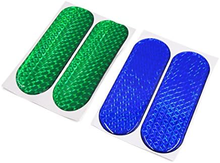 uxcell 4 Adet Mavi Yeşil Yansıtıcı Güvenlik Uyarı CarSelf-adhesive Reflektör Sticker
