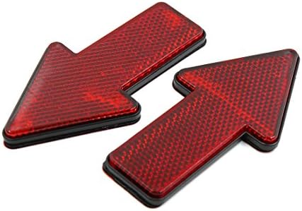 uxcell 2 adet Kırmızı Plastik Ok Şekli Araç Araba Reflektör Yansıtıcı Plaka Sticker
