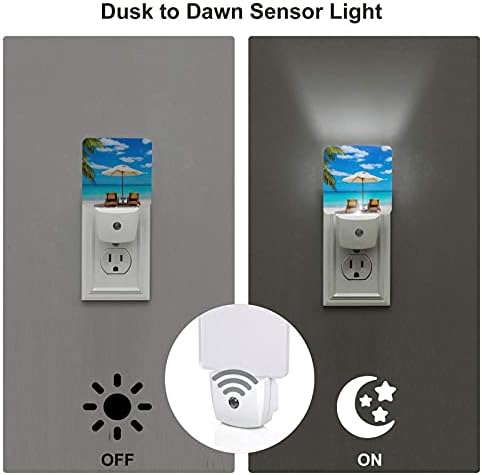 Plaj Gece Lambası Seti, Plug-in Led Gece Lambaları Otomatik Alacakaranlıktan Şafağa Sensör yatak odası için lamba Banyo Mutfak