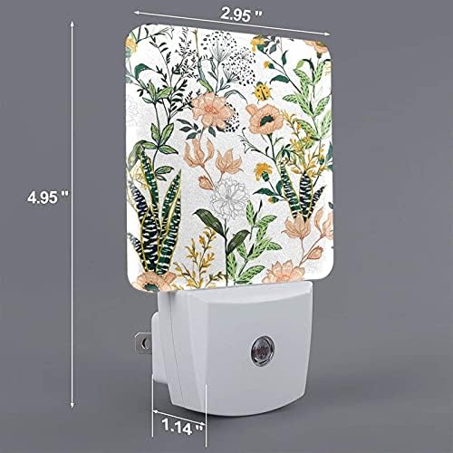 Bitki Gece Lambası Seti, Plug-in Led Gece Lambaları Otomatik Alacakaranlıktan Şafağa Sensör yatak odası için lamba Banyo Mutfak