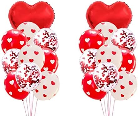Askfairy Seni Seviyorum Balonlar ve Kalp Balon Seti, Sevgililer Günü Balonları ve 100 ADET İpek Gül Yaprakları ile Oyuncak Ayı