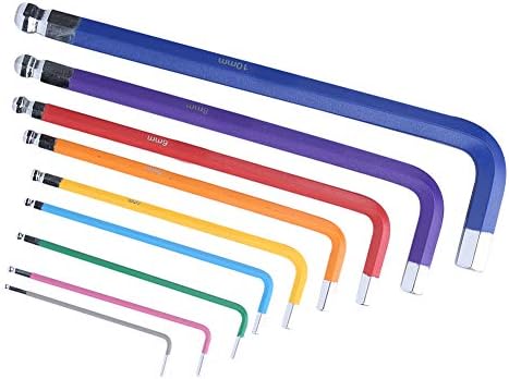 TenNuoDa Altıgen lokma anahtar Seti, Tip E CRV Düz Kafa Genişletilmiş Püskürtme Plastikleri Altıgen Anahtar alet takımı Renkli