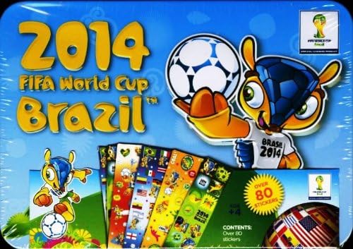 Tahsil Metal Teneke 2014 FIFA Dünya Kupası Brezilya Çıkartmaları! Takım Bayrakları,Maskot Fuleco,Dünya Kupası Kupası ve Daha
