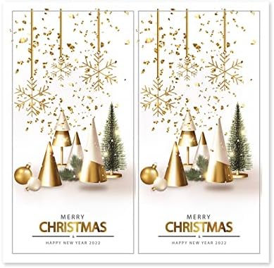 Foglooflower Noel Etiketler Kendinden Yapışkanlı, 50 Adet Merry Xmas Sızdırmazlık Sticker Kişiselleştirilmiş Wrap Etiketler Etiketler