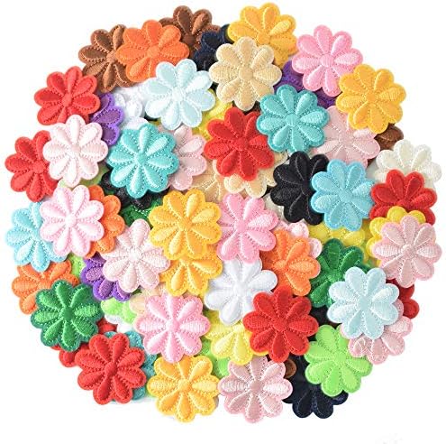 J. SAZAN 100 Pcs Çiçekler Işlemeli Demir on Yamalar, Sevimli Dikiş Aplike için Ceketler, şapka, sırt Çantaları, kot, DIY Aksesuarları