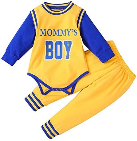 Erkek bebek basketbol giyim seti yürümeye başlayan eşofman uzun kollu sarı Romper pantolon sonbahar spor açık için