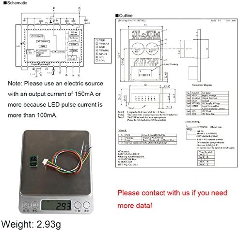 MakerFocus Kızılötesi Mesafe Sensörü Modülü Mesafe Bulucu Ölçüm Mesafesi 4 ila 50 cm Iyi Uyumlu Dijital (I2C), Robot için Analog