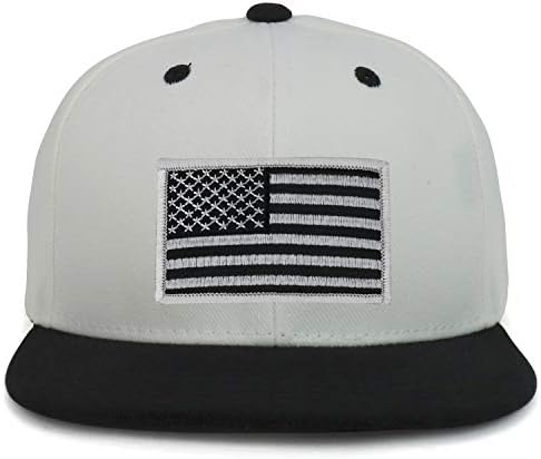 Armycrew Gençlik çocuk Gri Amerikan Bayrağı Yama Düz Bill Snapback 2-Ton beyzbol şapkası