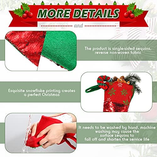 2 Parça Pullu Noel Çorap 18 İnç Noel Çorap Geri Dönüşümlü Geri Dönüşümlü Noel Stocking Klasik Glittery Asılı Çorap Aile Parti