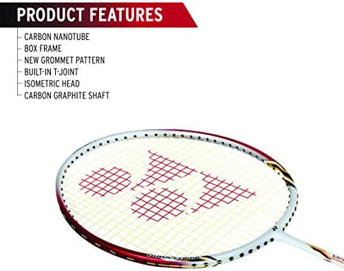 YONEX CARBONEX Serisi Badminton Raketi 2017-2018 (Carbonex 8000 Plus, Beyaz / Kırmızı)