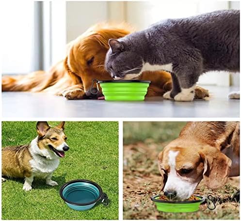 PetPaws Katlanabilir Köpek Kase, Kediler Köpekler için 2 Paket Taşınabilir Köpek Kase, Seyahat için Taşınabilir Pet Kase, Köpek