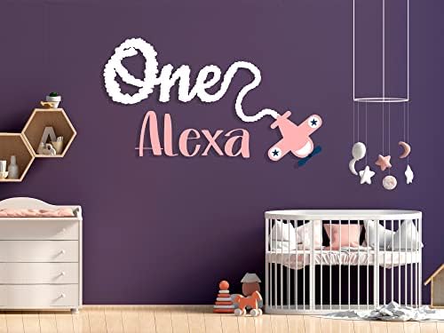 Özel Adı Uçak Çizer 1-10 Yaş-Bebek Kız veya Erkek-Kreş Duvar Çıkartması için Bebek Odası Süslemeleri-Duvar Duvar Çıkartması Sticker
