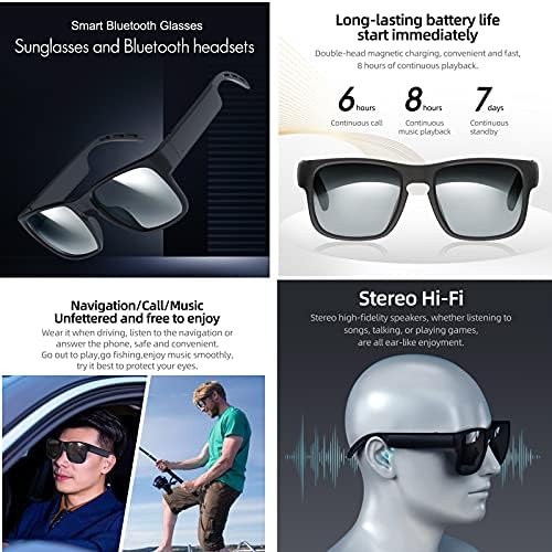 G1 Kemik Iletim Kablosuz Inteligentes Bluetooth Gözlük Spor Polarize Lens Akıllı Müzik Video Güneş Gözlüğü ıOS Android (Siyah)