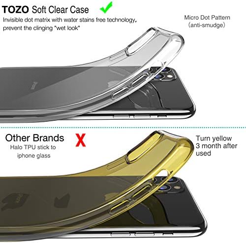 TOZO için iPhone 11 Pro Max Durumda 6.5 İnç (2019) Premium Temizle Yumuşak TPU Jel Şeffaf Esnek Kapak için iPhone 11 Pro Max