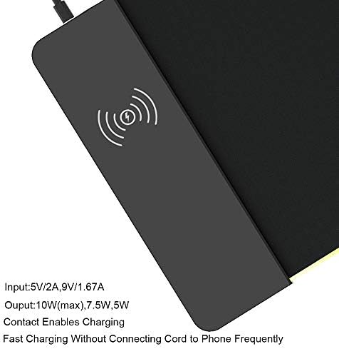 RGB Oyun Mouse Pad Kablosuz Şarj Wmythk Qi Hızlı Şarj Genişletilmiş Fare Mat için iPhone 8/X/XR / XS / 11 / 11Pro, kablosuz Şarj