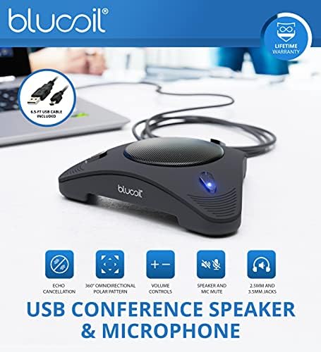 Antlion Audio ModMic USB Takılabilir Gürültü Önleyici Mikrofon, Blucoil 1080p USB Web Kamerası, USB Konferans Hoparlörü, USB-A
