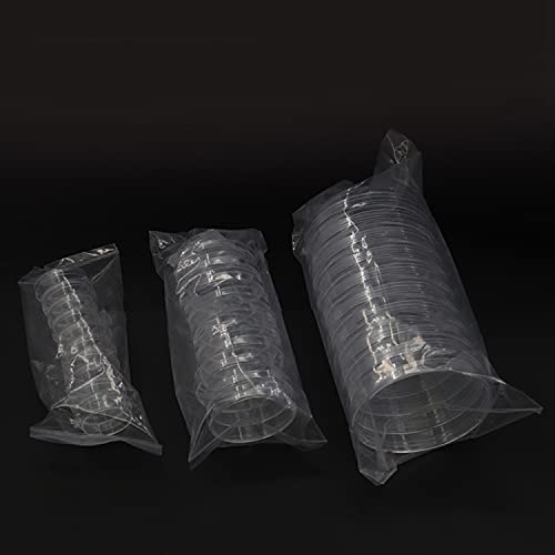Focalmotors 40 Adet Tek Kullanımlık Plastik Petri Kapları, 4 Paket Farklı Boyutlarda Kapaklı Plastik Steril Konteyner Okul Bilim