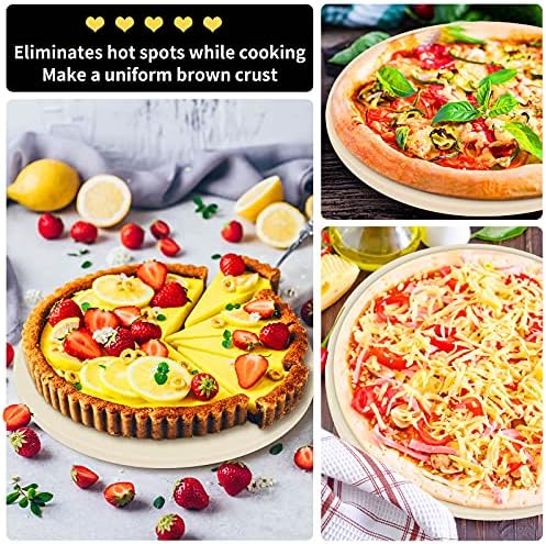 Fırın ve Izgara için Deedro Yuvarlak Pizza Taşı, 16 inç Dayanıklı ve Güvenli Kordierit Pişirme Taşı, Ağır Hizmet Tipi Pizza Izgara