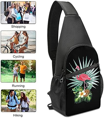 Flamingo ananas Sling Crossbody sırt çantası omuz çantası rahat sırt çantası açık Bisiklet yürüyüş seyahat için