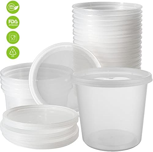 DuraHome Şarküteri Kapaklı Konteynerler 24oz. Sızdırmaz 30 Takım BPA Içermeyen Plastik Gıda saklama Kapları Temizle Hava Geçirmez