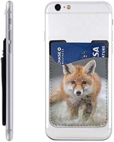 Sevimli Tilki Telefon kartı tutucu Cep Telefonu Sopa Kart Cüzdan Kol Cep Telefonu Geri Sopa Cüzdan