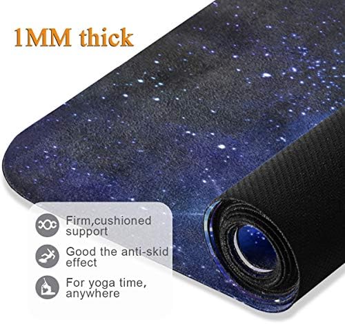 Pfrewn Spiral Galaxy Dış Uzay Yoga Mat Galaxy Seyahat Yoga Paspaslar 1/16 İnç Katlanabilir Hafif Spor 2 in 1 Mat Havlu Ince Kaymaz