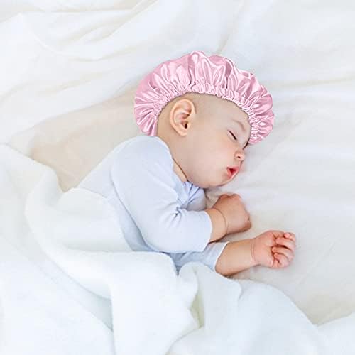 Çocuklar Saten Bonnets Uyku Kapaklar için Kıvırcık Saç Çift Katmanlı Geri Dönüşümlü Ayarlanabilir İpeksi Saten Şapka için Yürümeye