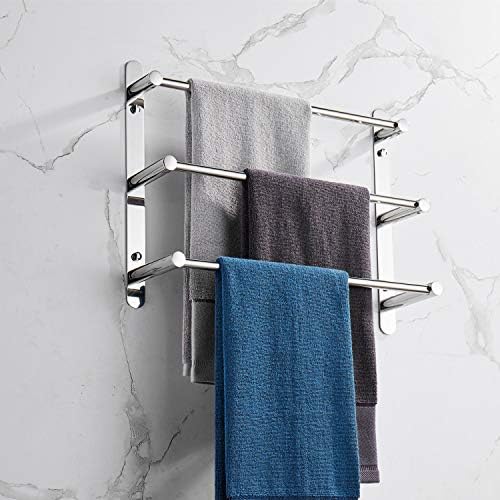 3 Stagger Katmanlar Havlu Askısı Paslanmaz Çelik El Parlatma Ayna Cilalı Bitmiş Banyo Aksesuarları Set 3 Havlu Barlar 15.7 inç